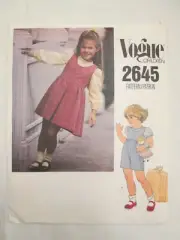 Vogue 2645 Children's Jumper or Jumpsuit & Blouse Pattern Sz 4 Uncut Vintage