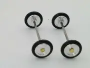 HO AFX TOMY MEGA G Super G+ Qty 2 Skinny Front Aluminum Rim Sets ORings☆MINT☆