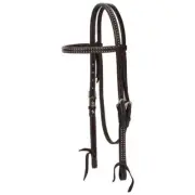 Western Brown leather Brow-band Style Headstall with Silver Spots