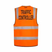 Portwest MZ105 Traffic Controller Zip Vest D/N Workwear Safety HiVis Tex Tap