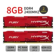 Kingston HyperX FURY 16GB 2x 8GB DDR4 2400MHz PC4-19200U 288Pin PC Memory RAM BT