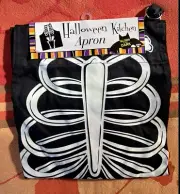 New Skeleton Kitchen Apron Glow in Dark Bones Halloween Party holiday dead