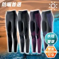 在飛比找momo購物網優惠-【A-MYZONE】水陸兩棲 女泳褲 兩件式泳裝 女長褲 防