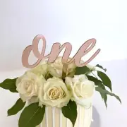 Acrylic Rose Gold 'One' Birthday Cake Topper 1st First Birthday Cake Decorations