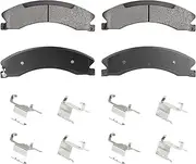 Front or Rear Semi-metallic Brake Pads for Chevy Suburban 2016-2018, Silverado 2500 HD 12-19, 3500 HD 12-15, Suburban 3500 HD 18-19, for GMC Sierra 3500 HD 12-19, for Nissan NV1500/ 2500/3500 4PCS