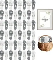 [Winterlace] 48 Pairs Bulk Flip Flops for Wedding Guests, Wholesale Slippers for Wedding Receptions, Individually Twine Wrapped, Many Colors