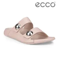 在飛比找momo購物網優惠-【ecco】COZMO W 科摩銀釦休閒皮革涼拖鞋 女鞋(裸