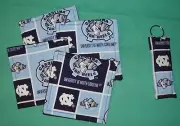 *COASTER SET of 4 and/or KEYCHAIN ring UNIVERSITY of NORTH CAROLINA TAR HEELS