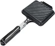 Sandwich Pan Flat Top Griddle Bread Loaf Tin Square Frying Pan Grilled Stove Press for Toaster Non-Stick Loaf Pan Press Sandwich Maker Cookware Waffle Dash Aluminum Tray Black Iron