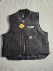 Carhartt Duck Canvas Quilted Lined Vest Mens Size 2XL Black Workwear V01 BLK NWT