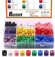 Rustark 290 Pcs Colored Clothes Hanger Markers Assortment kit- 9 Sizes (XXS - 4XL) Color-Coding Garment Size Markers Color Clothing Coded Size Clips Set with Storage Box