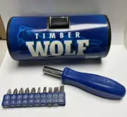 TIMBER WOLF 1/4 Inch BIT DRIVER SET Various Sizes Philips & Flat Head Bits NEW!