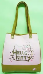 【震撼精品百貨】HELLO KITTY 凱蒂貓 帆布袋手提包肩背袋 粉紅咖啡大臉 震撼日式精品百貨