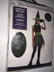 Witch Costume Midnight Mischief Glow In the Dark 2 Pc. Child Girls XL 14/16 NEW
