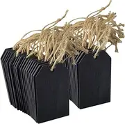 48 Pcs Chalkboard Tags, Topbuti Hanging Wooden Mini Chalkboard Signs Decorative Labels, Erasable Hanging Chalkboard Tags with Twine, Name Tags Price Tags Message Tags for DIY Craft Wedding Party Decor