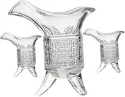 BEBEMOKO 1 Set Retro Chinese Style Wine Cup and Decanter Household Glass Liquor Dispenser for Whiskey Vodka and Cocktails for Parties and Home Decor