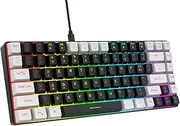 Wired Gaming Keyboard, 84 Keys RGB Backlit Ergonomically Curved Quiet Wired Keyboard, Type C Cable Mini Keyboard for Windows OS X PC Laptop (Black)