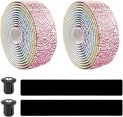 Cycling Bar Tape - Soft Cycling Handlebar Grip Tape Wraps - Non-Slip Handle Wrap with End Plugs Adhesive Cycle Accessories for Travel, Biking & Riding