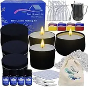 DIY OrganicZ Scented Candle Making Kit for Beginners to Pro | Luxury 4 Pleasant Scents | Soy Wax Candle Kit | 50 Candle Wicks | 6 Metal Tins | Candle Making Supplies Pouring Pot | Gifts for Women | Home Décor Products