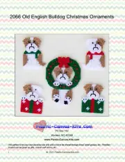 Old English Bulldog Christmas Ornaments- Plastic Canvas Pattern or Kit
