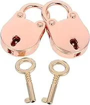 SEWACC 2Set Mini Metal Padlock Compact Luggage Locks with Keys for Suitcase Backpack Jewelry Box Lightweight Security Key Based Protection Effortless Operation Portable Design