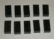 LEGO NEW 2x4 Black Brick (10x) 300126 Brick 3001