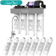 SimPure WP2-400GPD UV Alkaline pH+ Reverse Osmosis Water System Extra 7 Filters