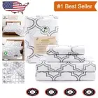 Sustainable Trellis Pattern Twin Sheet Set - 3-Piece Organic Cotton Bedding