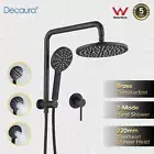 Decaura 9" Black Rain Shower Head Set 2 in 1 Gooseneck Arm Shower Mixer Tap