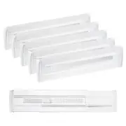 6 Pack 3.1" High 11.2" to 20" Expandable Drawer Dividers Organizer, Clear