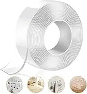 Nano Double Sided Tape, LMSHOWOWO 3 Meter Washable Multipurpose Removable Adhesive Transparent Tape, Traceless Reusable Strong Sticky Mounting Tape for Carpet Photo Frame Poster Board（3M）