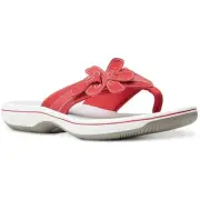 Cloudsteppers by Clarks Womens BrinKley Flora H Red Thong Sandals BHFO 9230