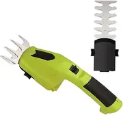 Electric Bush Trimmer, 2 in 1 Cordless Grass Shear, Hedge Trimmer, Hand Held Trimmer with 2 Switchable Blades for Shrub, Garden, Grass or Lawn Cultivation, Battery & Charger Included