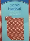 Sun & Sky - Red + Blue Picnic Blanket 50'' x 60'' - Water Resistant Underlining