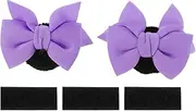 X AUTOHAUX Motorcycle Helmet Accessories Decoration Cat Ear Bow for Motorcycle Bicycle Skiing Helmets Purple Black Plush Stickers 1 Set