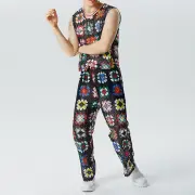 INCERUN Mens Two-piece Suits Windowpane Lace Printed Micro Sheer Tank Top & Pant Casual Vest Pant Set Casual Sets Male P