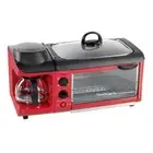 Nostalgia Toaster Oven Breakfast Station 1500W 4-Slice Removable Accessories Red