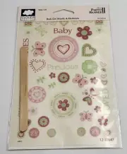 Cloud9 Design Photo Banner 2 Rub-On Words & Elements Baby Girl 54 Pieces - New
