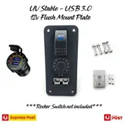 Single 50A USB Socket Flush Mount Recessed Plate NO Rocker Volt Meter Fit Anders