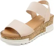 [DREAM PAIRS] Women's Open Toe Ankle Strap Casual Flatform Platform Sandals
