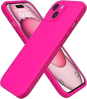 [ROUMAYMAY] for iPhone 13 Cover, Liquid Silicone Military Shockproof Upgraded [Camera Protection], with Soft Fine Smooth Microfibre Lining Anti-Scratch, Full Body Phone Case for iPhone 13, Hot Pink