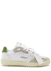 Off-white 5.0 Panelled Canvas Sneakers - White And Green - 39 (IT39 / UK6), off White Trainers, Leather - 39 (IT39 / UK6) 39 (IT39 / UK6)