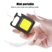 LED COB Light Flashlight Rechargeable Work Lamp Mini Torch Pocket USB Keychain