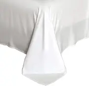 Aulaire 60s 100% Bamboo Lyocell Fabric Bedding in Snow White (Flat Sheet, Double)