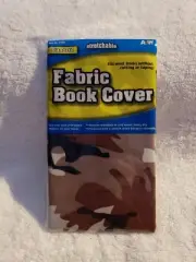 Standard Stretchable Fabric Book Cover Brown Camoflauge Machine Washable