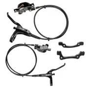 4-Piston MTB Hydraulic Bike Disc Brake Aluminum Front and Rear Caliper Bicycle Brakes for Road Bike Mountain Bike Black