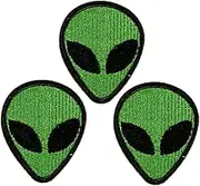 U-Sky Sew or Iron on Patches, 3pcs Cute Alien Head Iron Patches for Kids Clothing, Funny Patches for Jeans, Sew on Applique Patches for Jackets, Iron on Patches for Vest Backpacks Bags Caps
