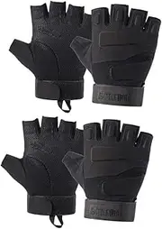 [OATIPHO] 2 Pairs Shockproof Breathable Bike Gloves Gloves Riding Gloves Gym Gloves Half Finger Cycling Gloves Half Finger Bike Gloves Black