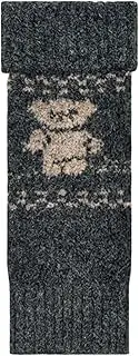 [Oxtxuzdm] Turn Cuff Knitted Leg Warmers with Cartoon Bear Pattern for Women Christmas Festivals Leg Sleeves Boot Covers Socks