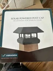 Solar Powered LED 4" x 4" BLACK Post Cap Light (Actual: 3-5/8 in. x 3-5/8 in.)